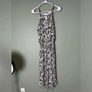 London Times Women’s Black and White Halter Top Romper‎ With Pockets Size 10